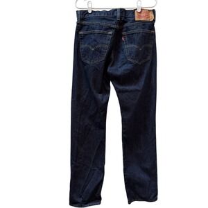Levi Strauss 501 Mens W33 L32 Button Fly Dark Wash Straight Fit Jeans